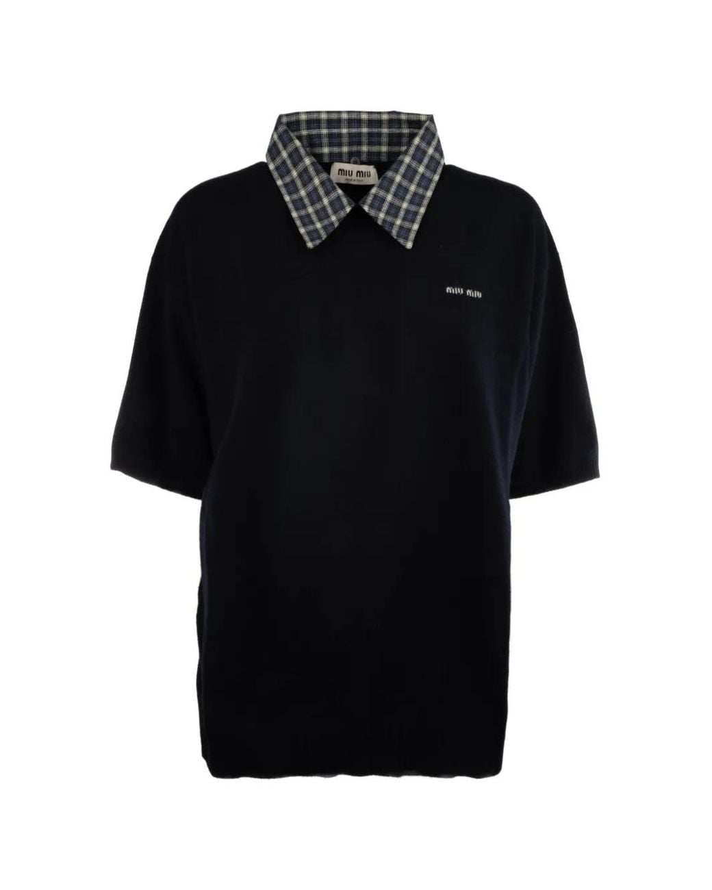 Miu Miu Black Cashmere Polo Sweater