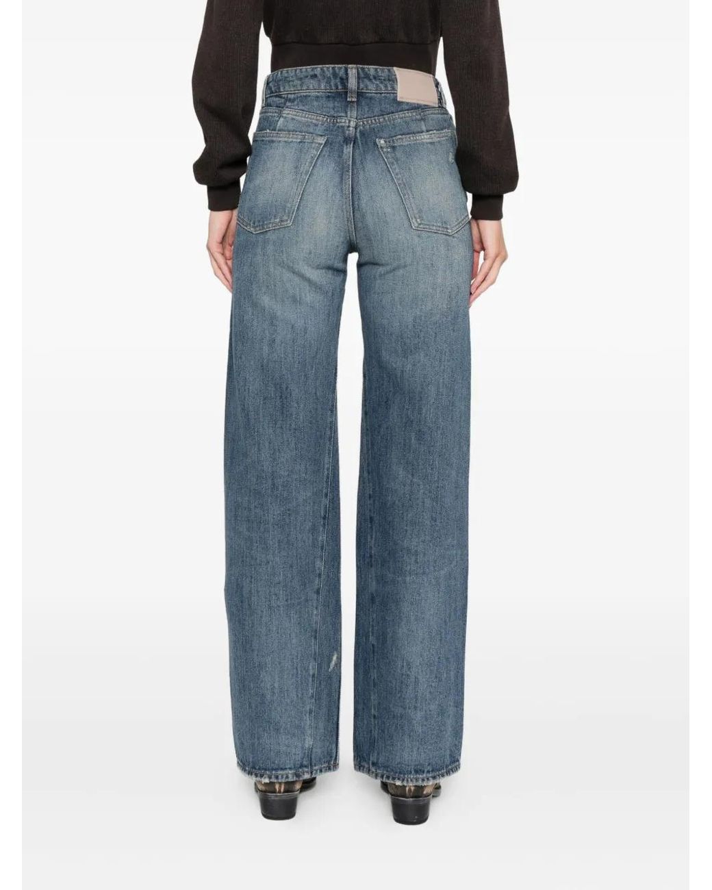 Our Legacy Blue Ripped-Detail Trousers