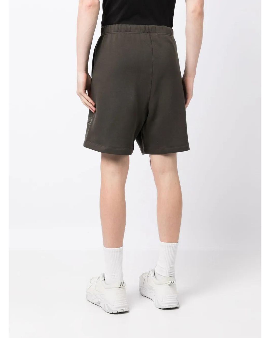 Fear Of God Gray Logo-Patch Track Shorts for men