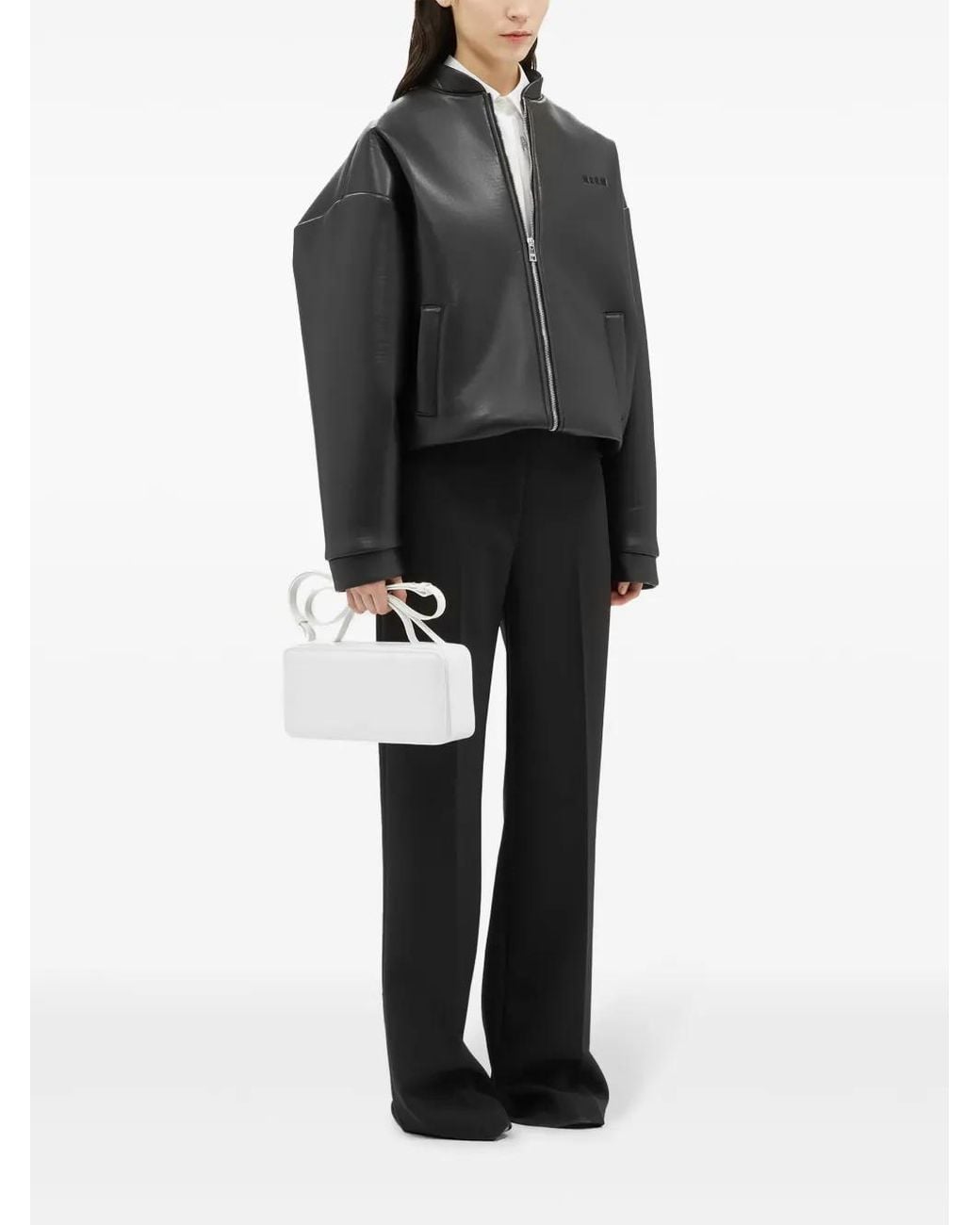 MSGM Black High-Waist Tailored Trousers