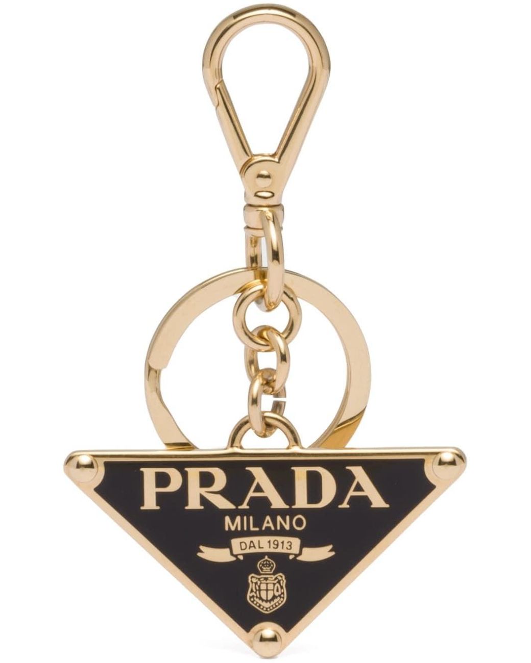 Prada Logo-charm Detail Keyring in Metallic for Men | Lyst Australia