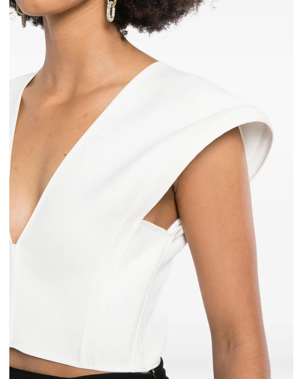 Maticevski White Bonded Combat Top