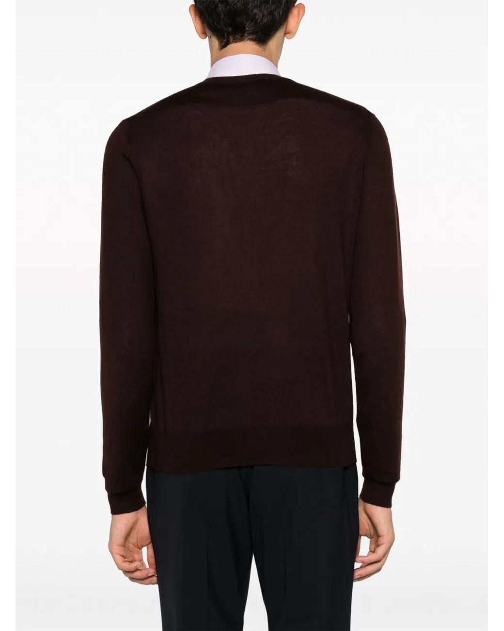 Cruciani Black V-Neck Cashmere-Blend Jumper for men