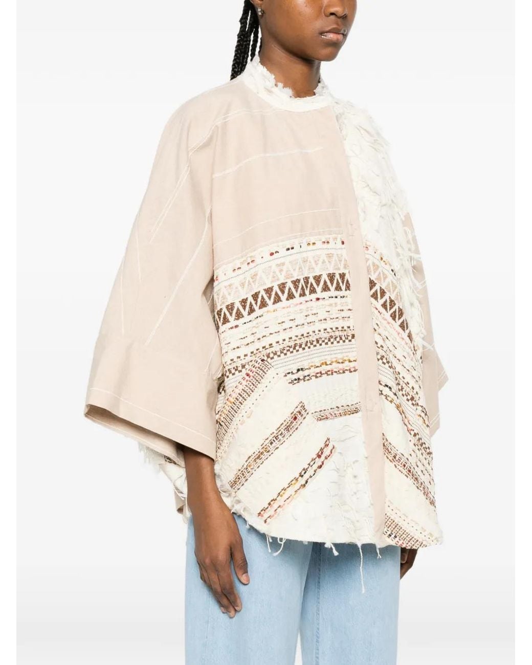 Bye White Geometric-Pattern Jacket