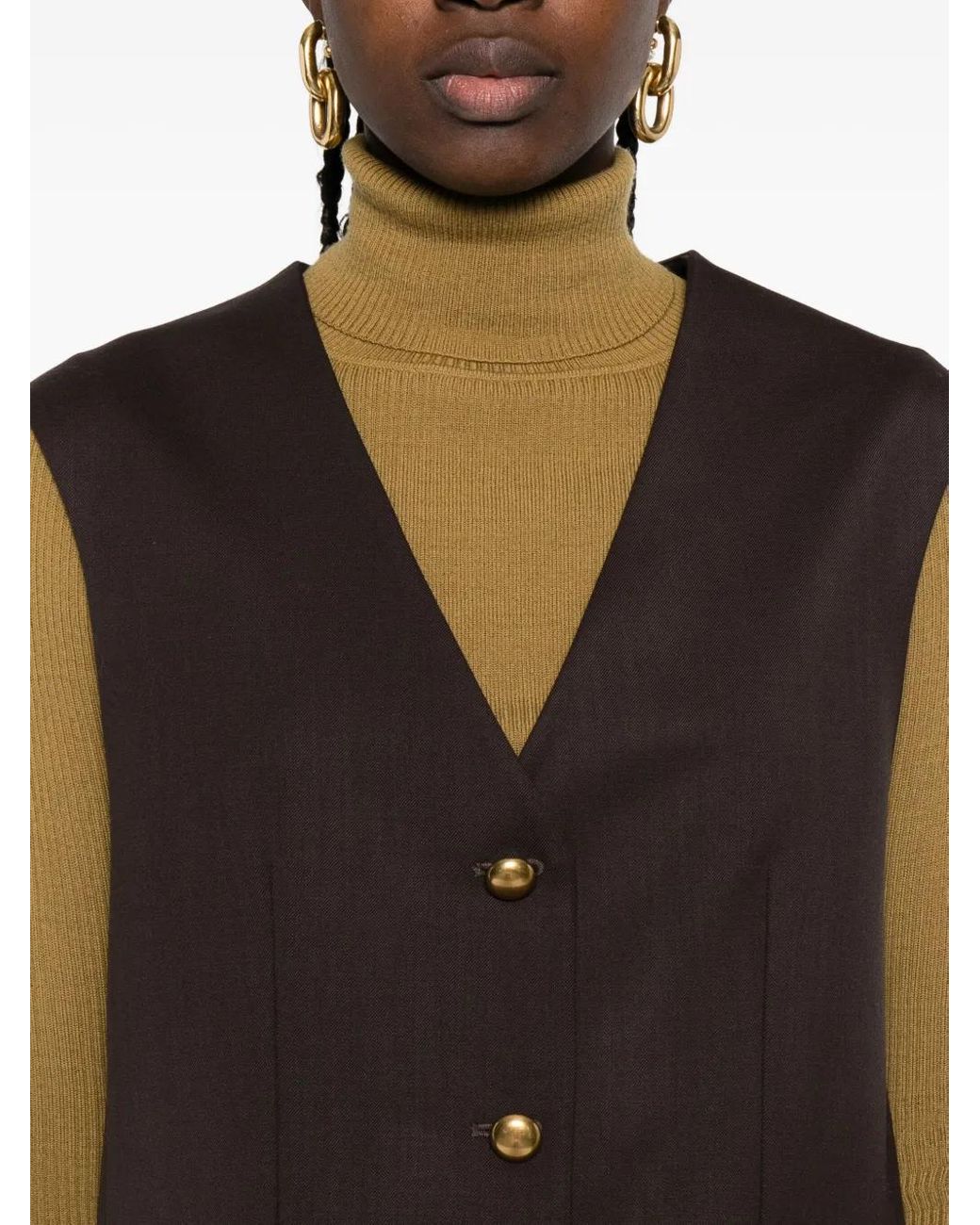P.A.R.O.S.H. Black Button-Fastening Flap-Pocket Gilet