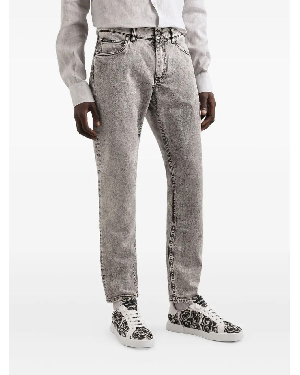 Dolce & Gabbana Gray Regular Cotton Jeans for men