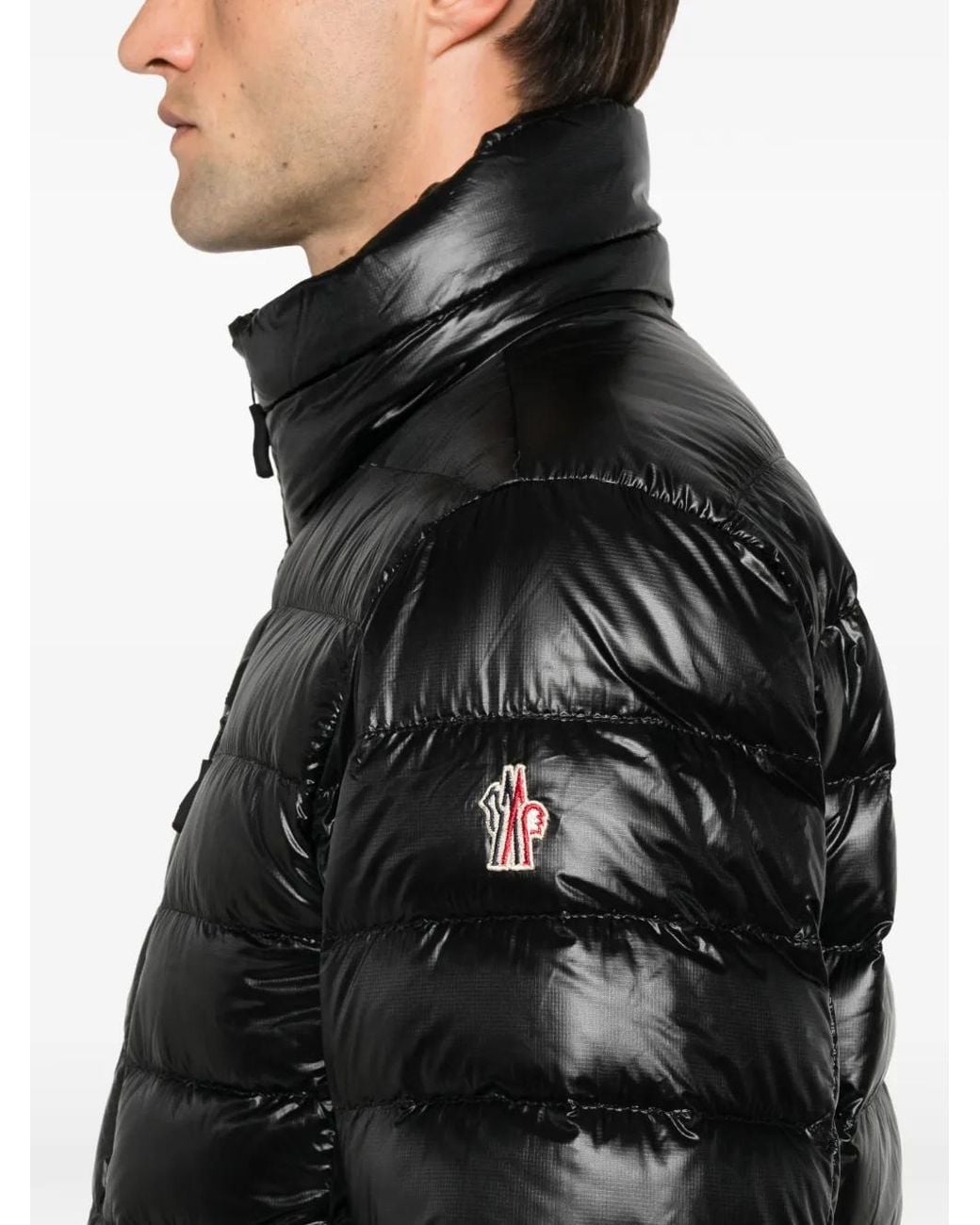 Moncler Black Quilted High-Neck Jacket for men
