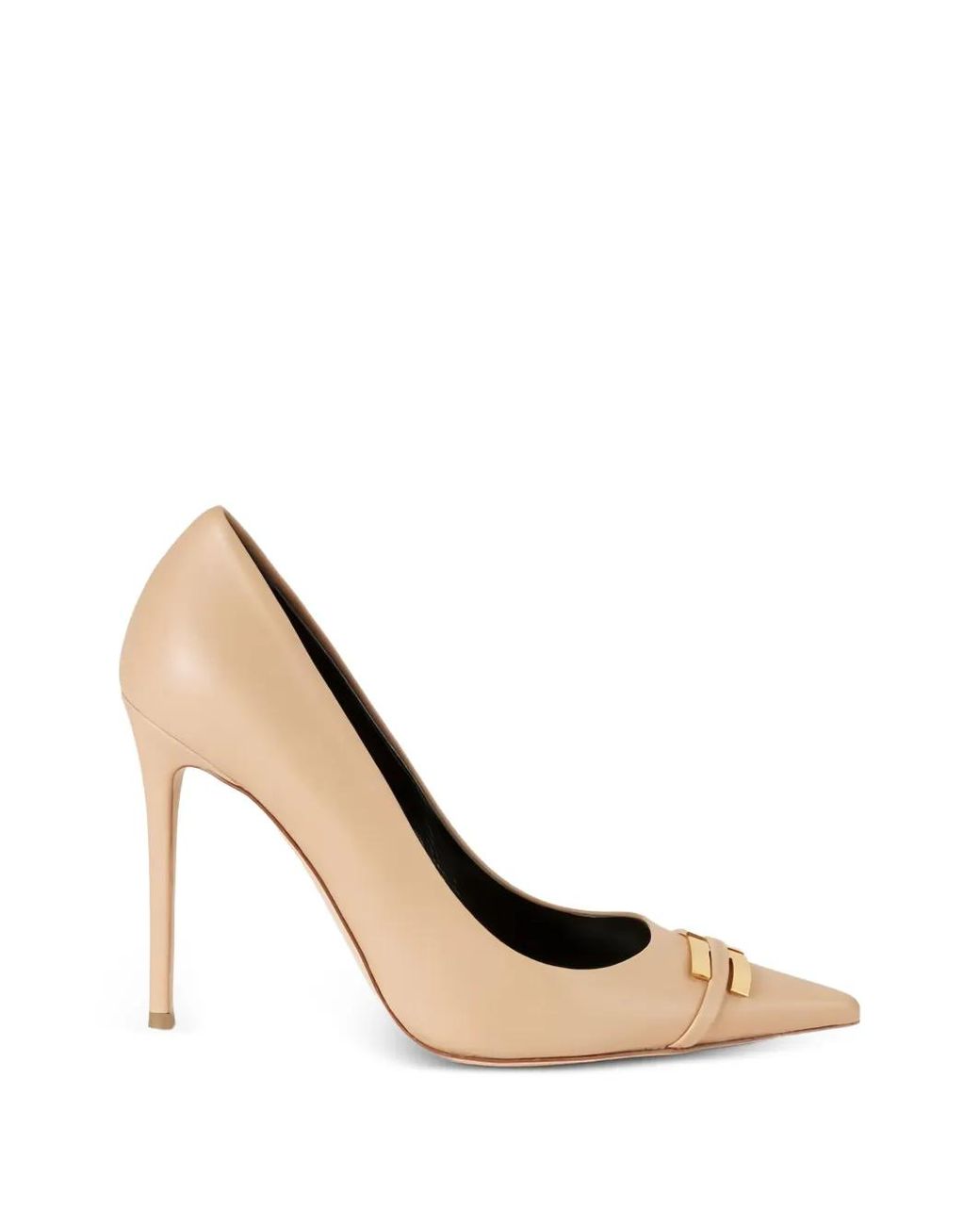 Elisabetta Franchi White Leather Pumps With Logo Detail