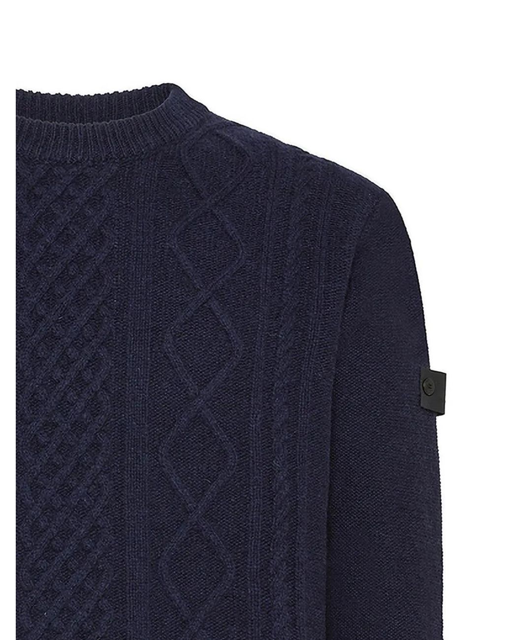 Peuterey Blue Pull En Maille Torsadée for men