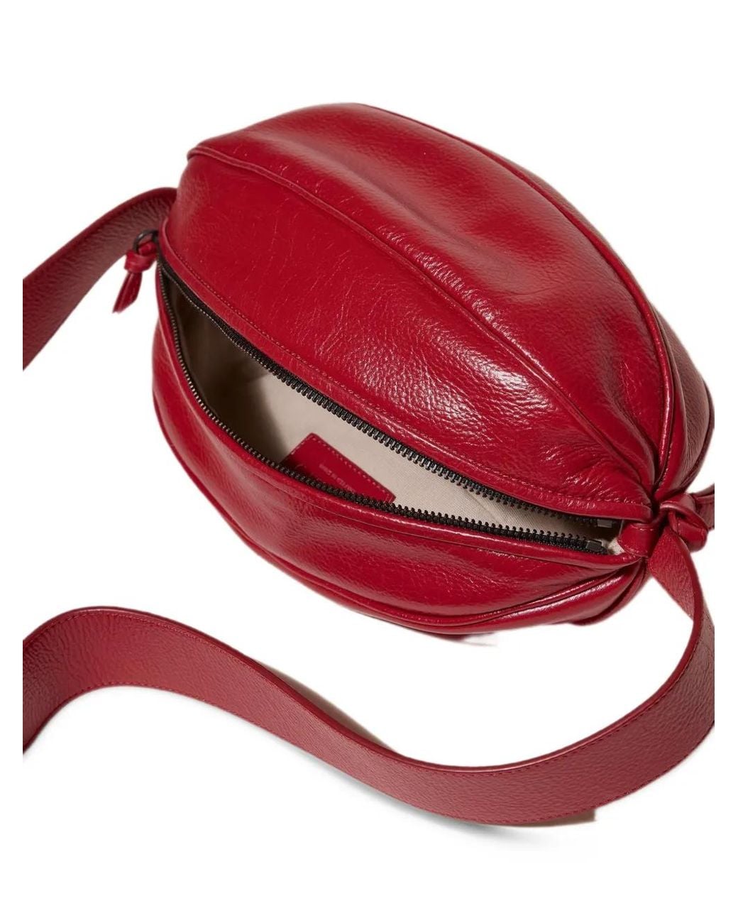 Hereu Red Large Boya Distressed Leather Crossbody Bag