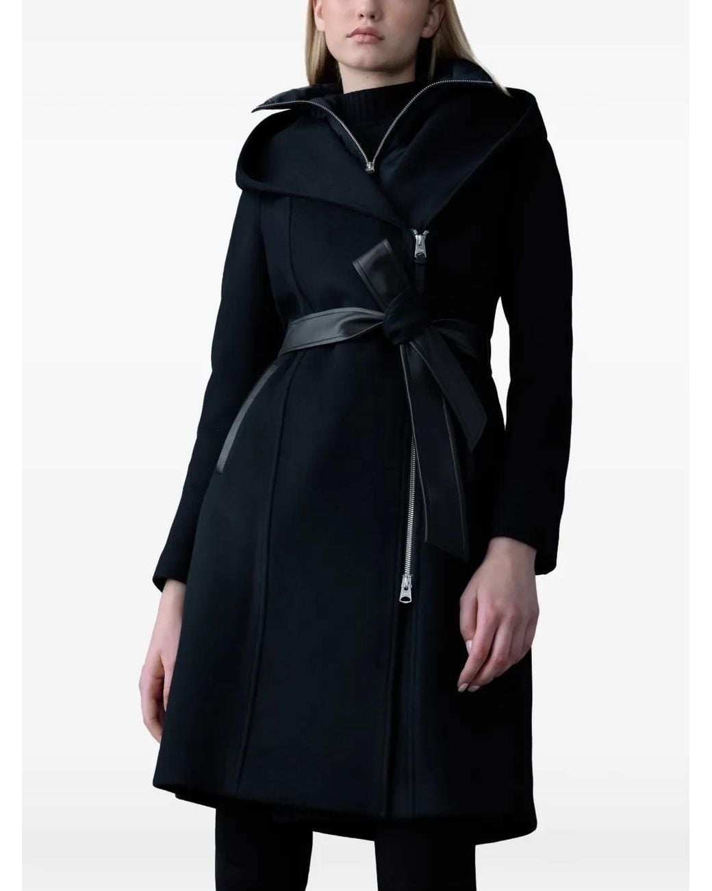 Mackage Blue Shia-Slb Belted Hooded Coat