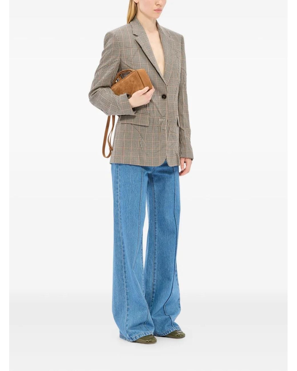 MSGM Gray Checked Blazer