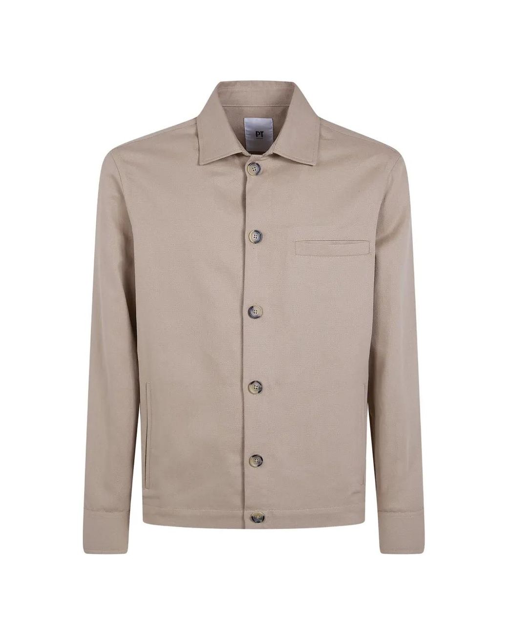 PT Torino Gray Chest-Pocket Shirt Jacket for men