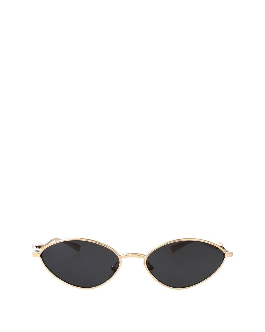 Jimmy Choo White Pearl-Embellished Cat-Eye Frame Sunglasses