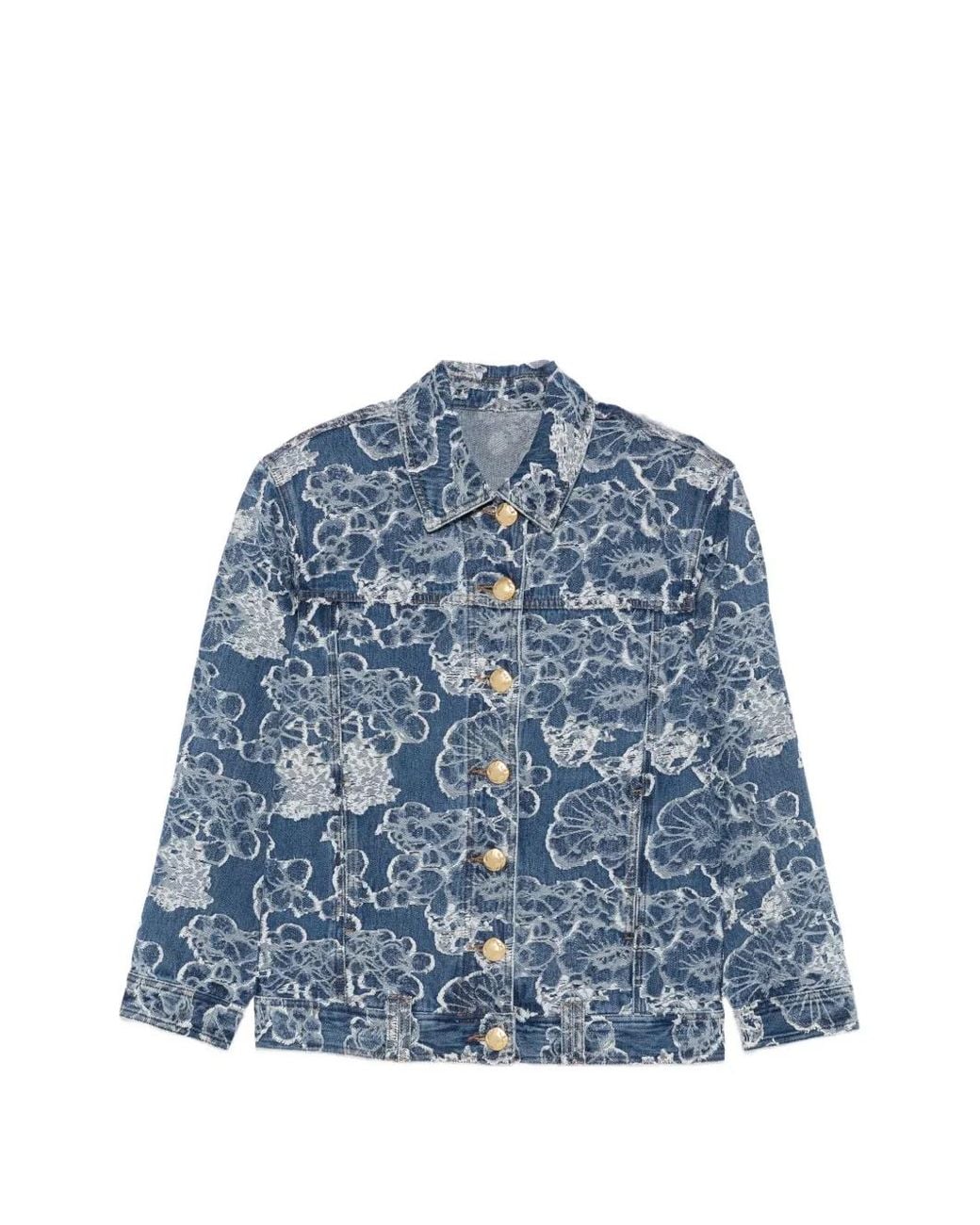 Aje. Blue Arlo Jacquard Denim Jacket