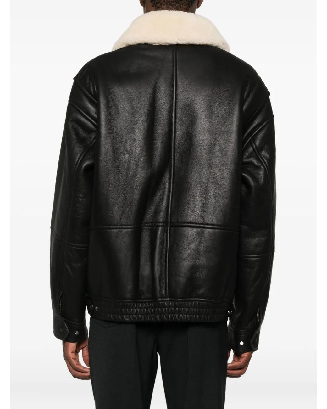 Yves Salomon Black Shearling-Collar Jacket for men