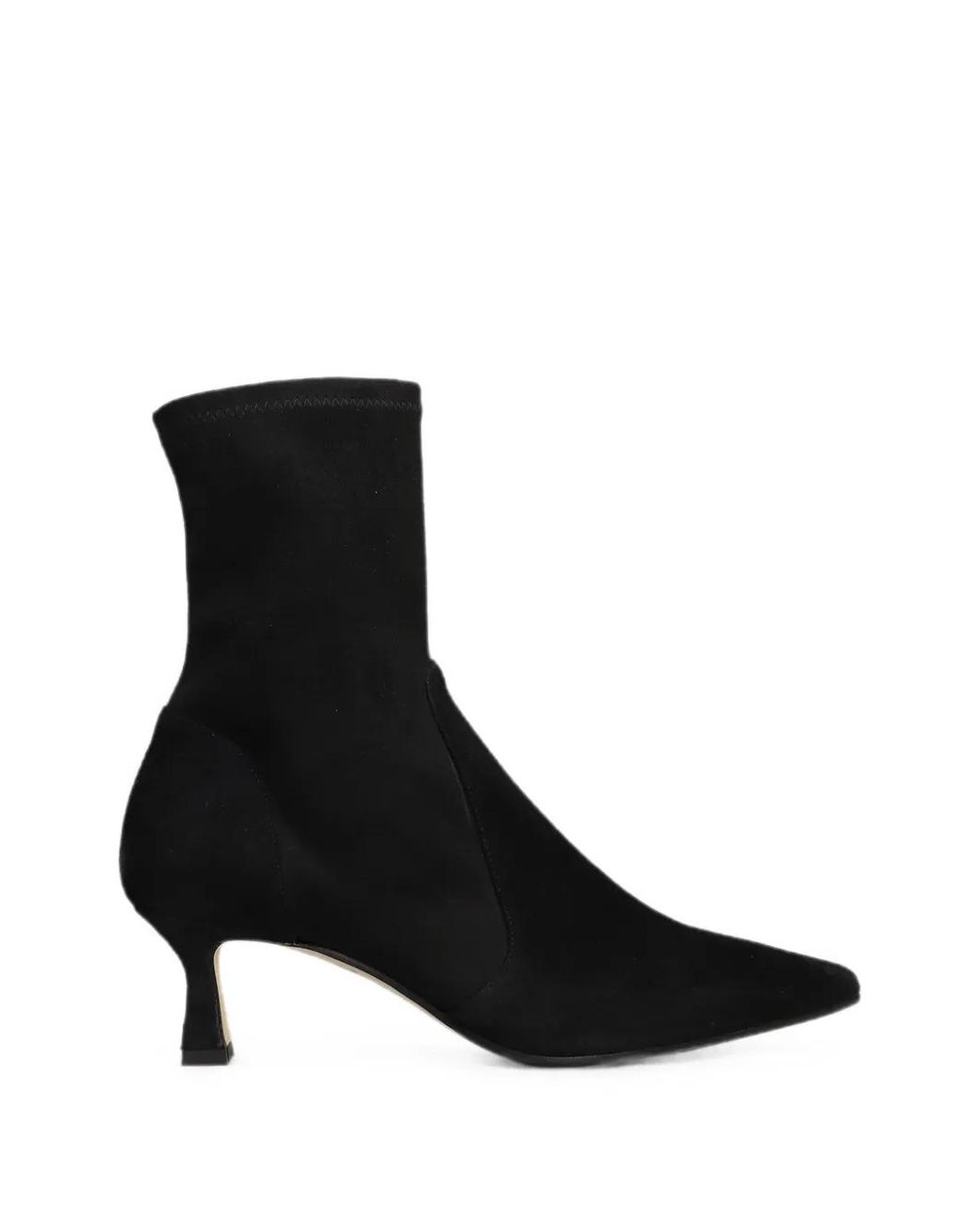 The Seller Black Pointed-Toe Kitten-Heel Ankle Boots