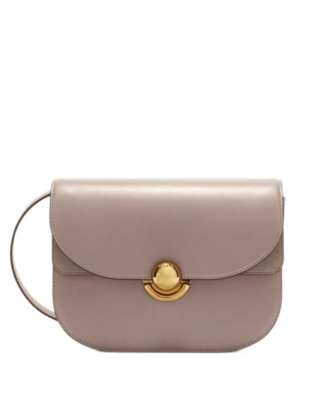 Furla Gray Small Sfera Leather Suede-Panelled Tote Bag