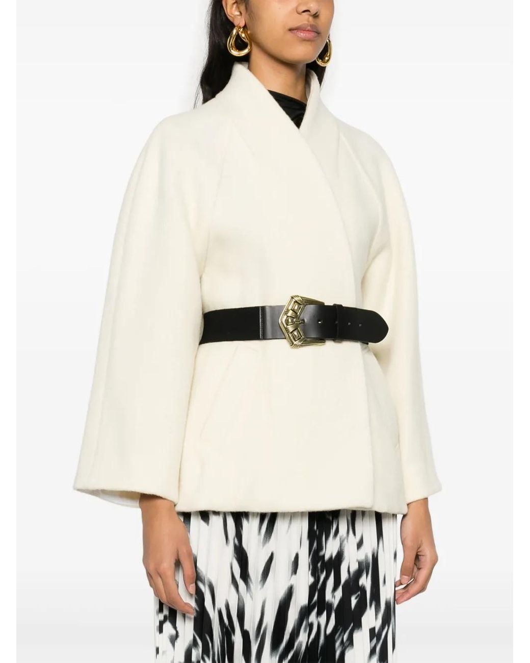 Ba&sh White Hini Belted Jacket