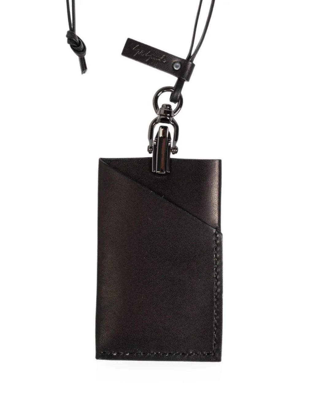 Discord Yohji Yamamoto White Leather Card Holder for men
