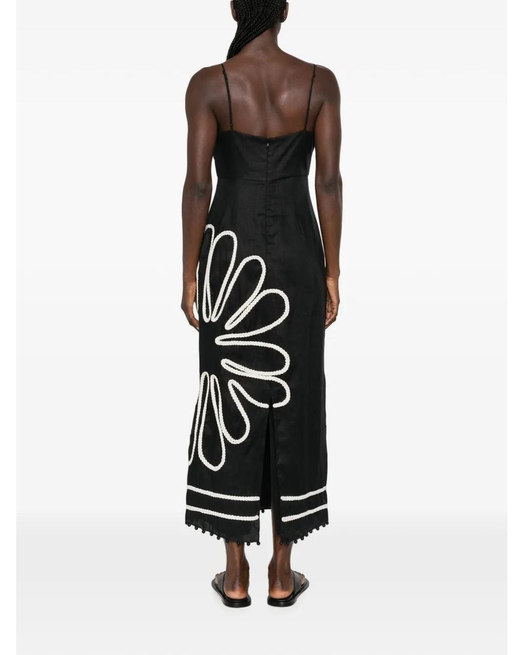 Cala De La Cruz Black Paloma Midi Dress