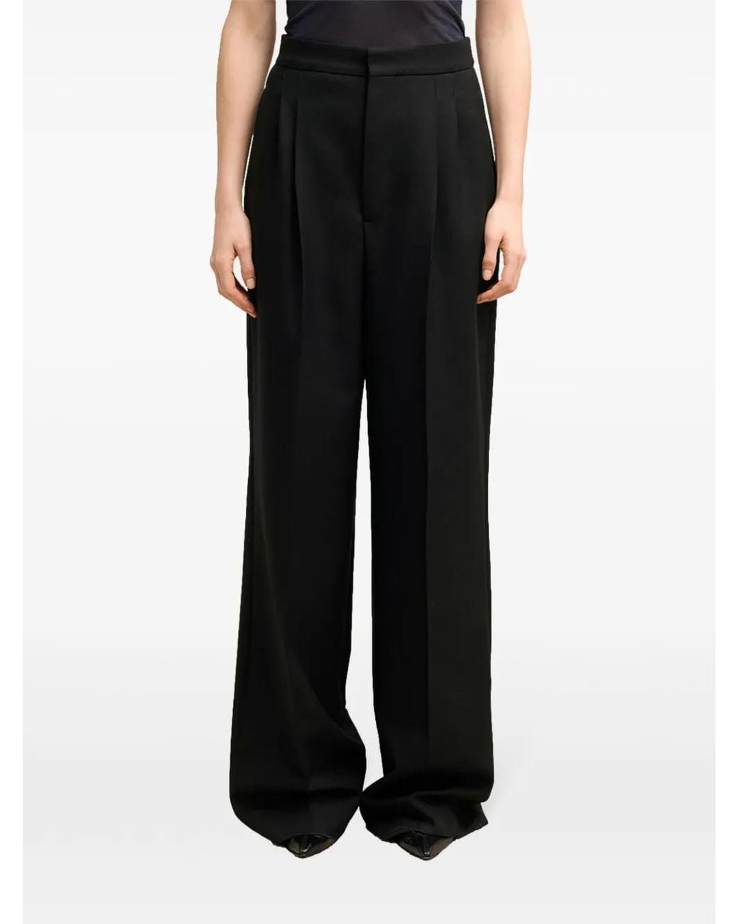 AMI Black High Waist Large Trousers