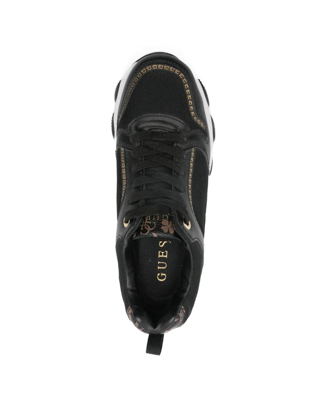 Guess White Logo Pattern Sneakers