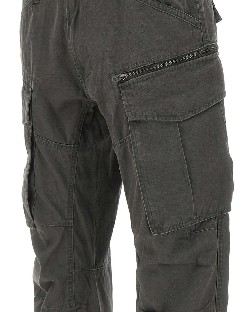 G-Star Gray Rovic Zip 3D Cotton Trousers for men