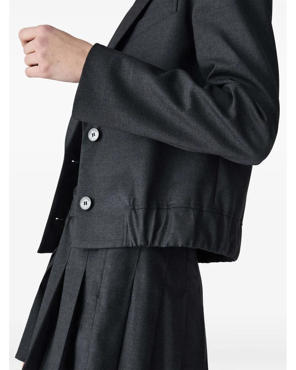 Vera Wang Gray Bleeker Cropped Blazer