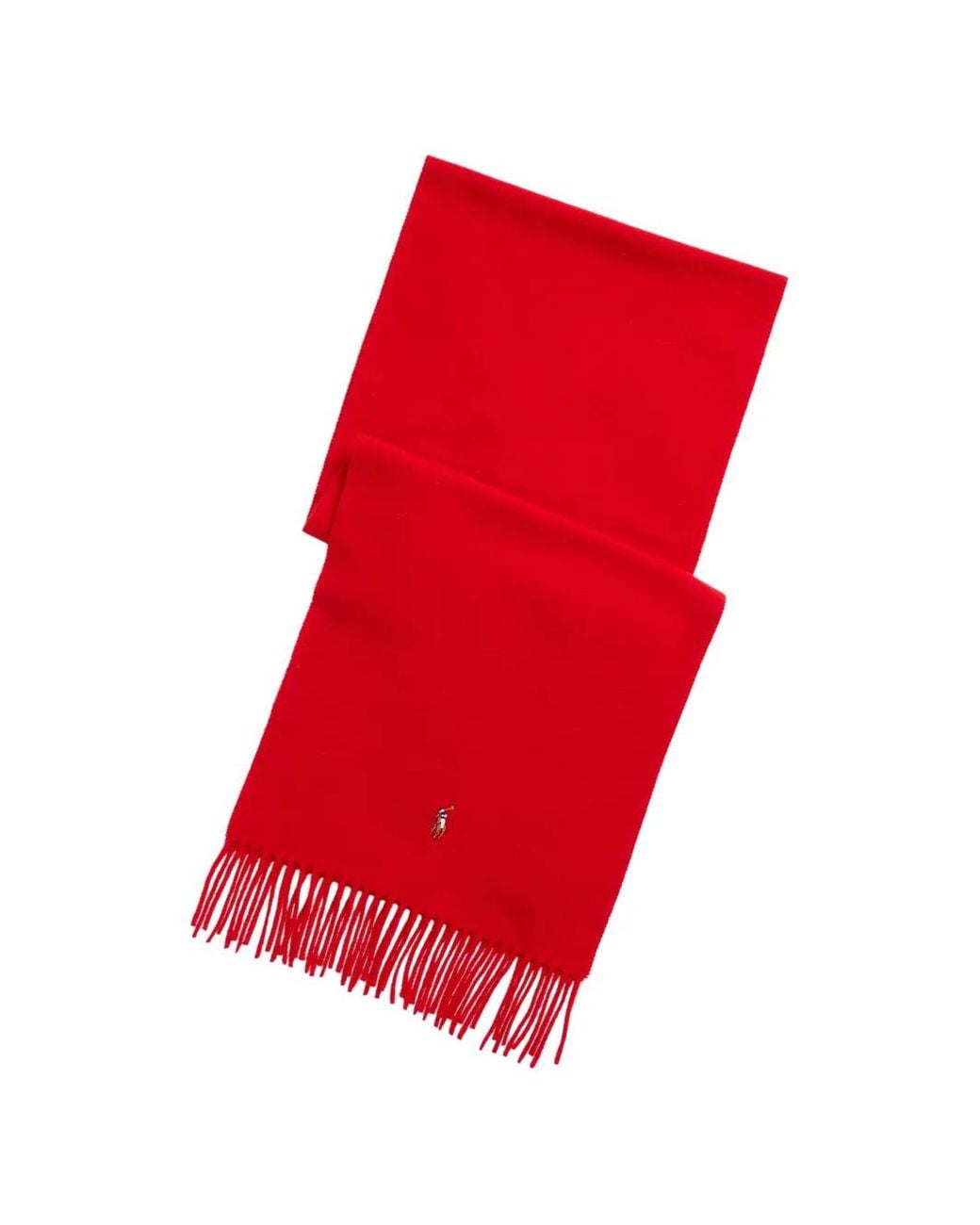 Polo Ralph Lauren Red Pony Fringed Scarf for men