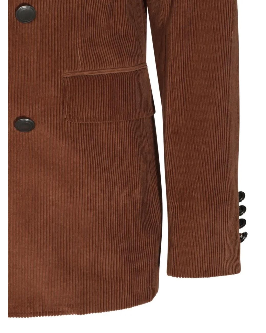 Canali Brown Capri Double-Breasted Corduroy Blazer for men