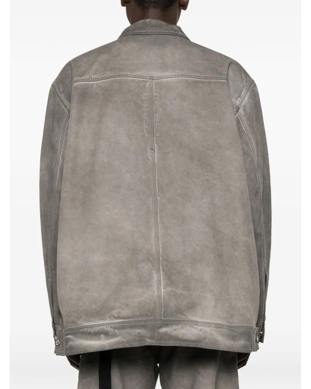 Rick Owens Gray Jumbo Worker Jacket for men