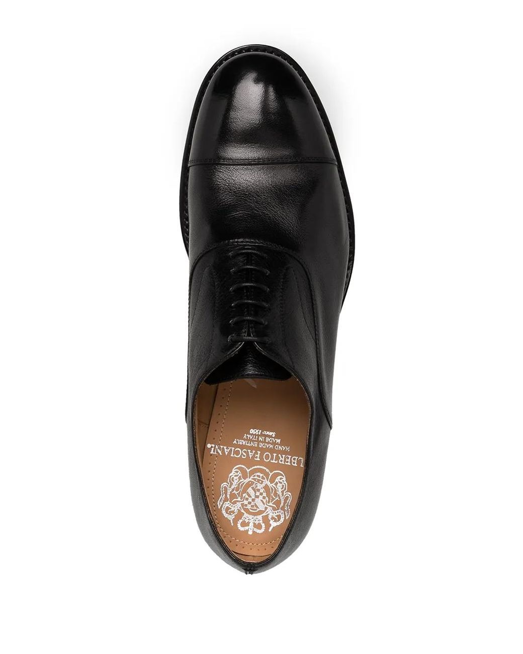 Alberto Fasciani Black Leather Oxford Shoes for men