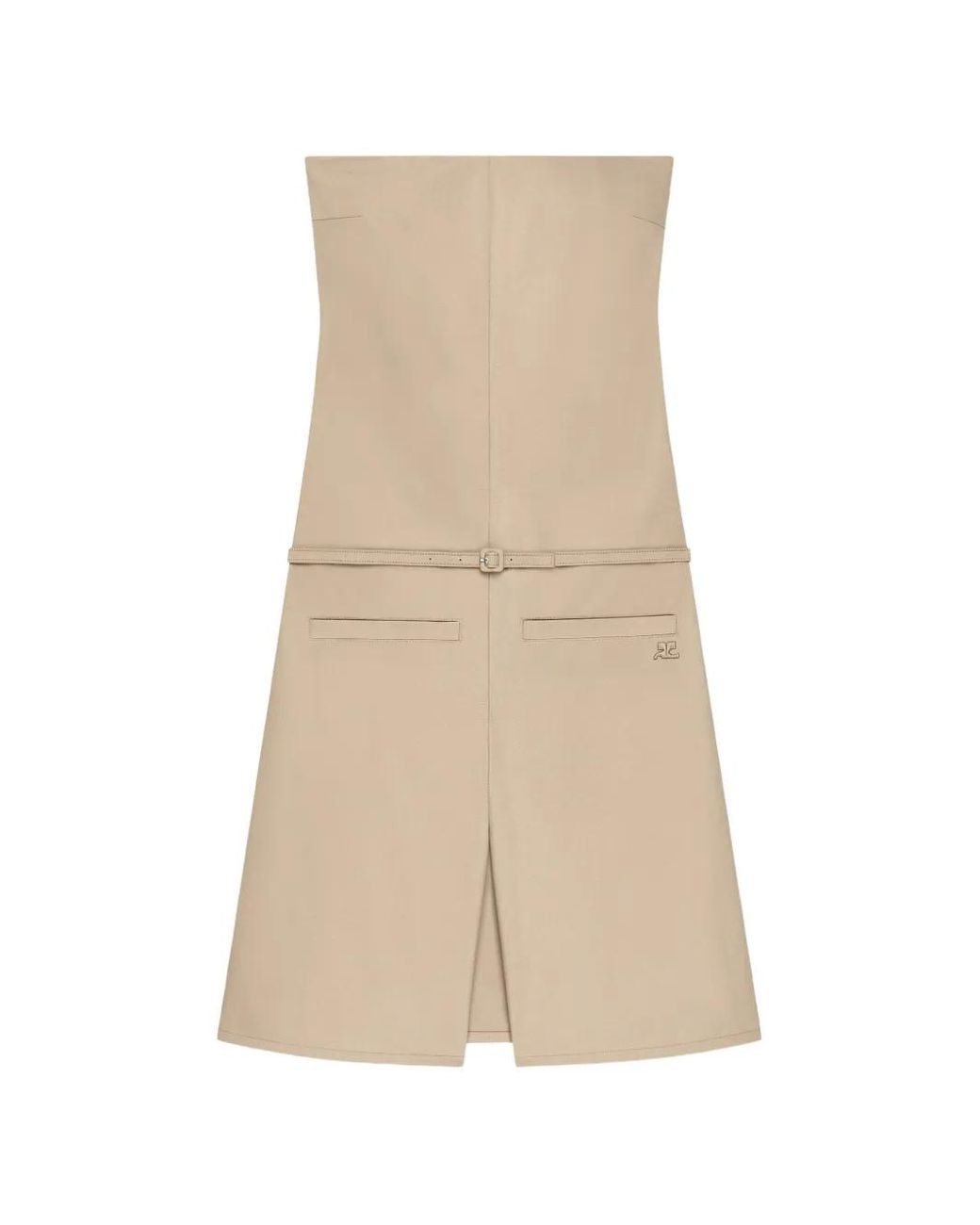 Courreges Natural Belted Strapless Playsuit