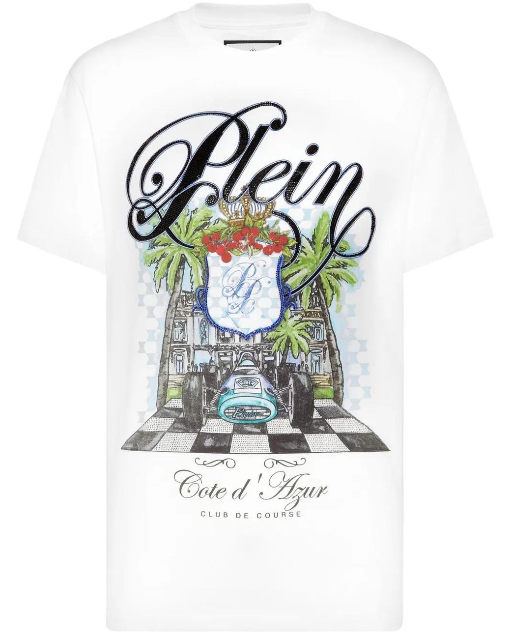 Philipp Plein White Cote D Azur Stones T-Shirt for men