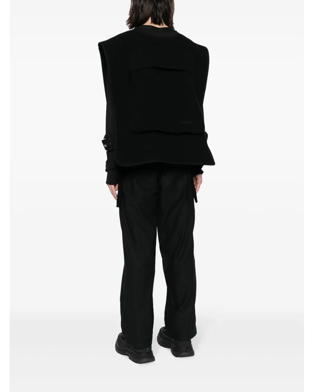 4SDESIGNS Black Felted Wool Cape for men