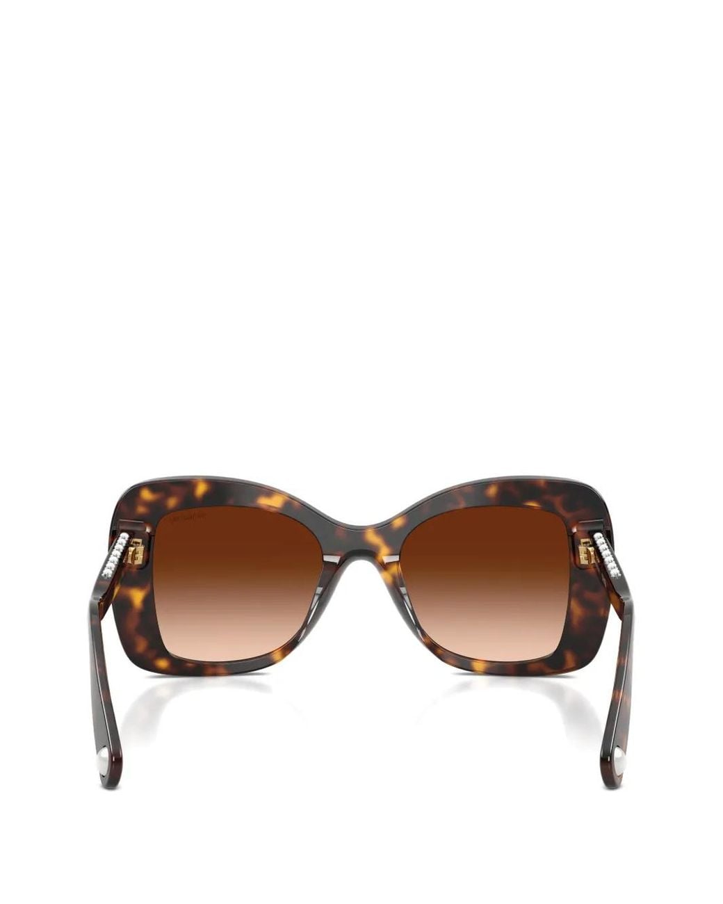 Swarovski Brown Crystal-Embellished Square-Frame Sunglasses