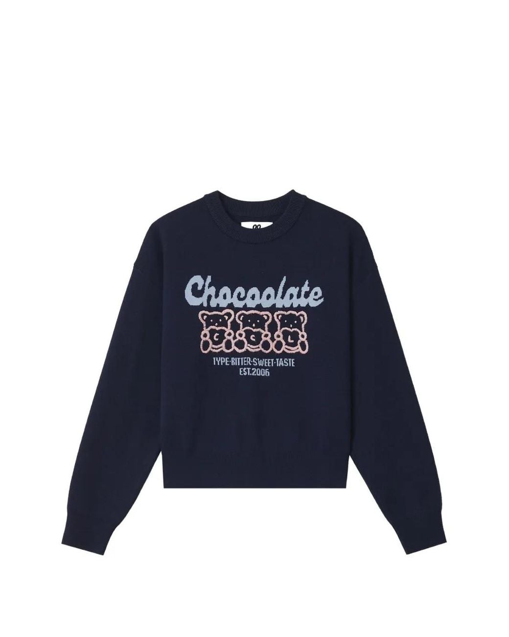 Chocoolate Blue Logo-Embroidered Bear-Motif Sweater