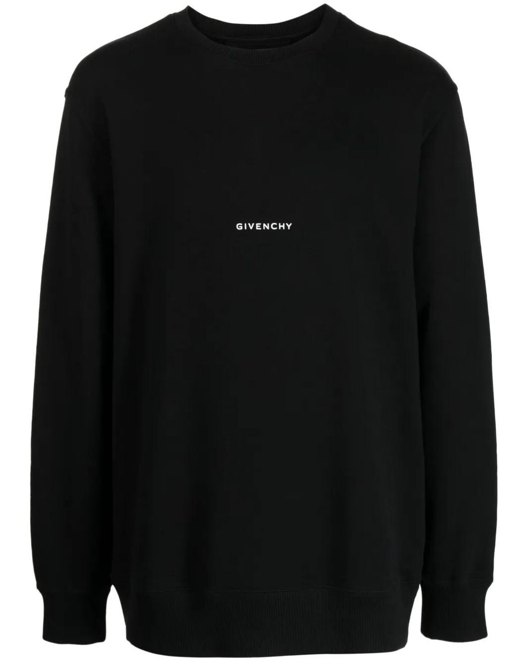 Givenchy Black Logo-Print Cotton Sweatshirt for men