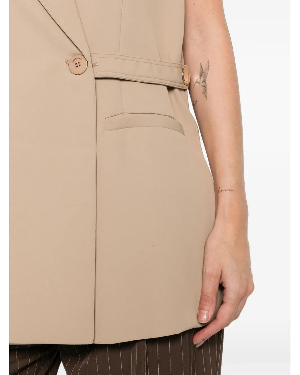 Imperial Natural Sleeveless Notched-Lapels Gilets
