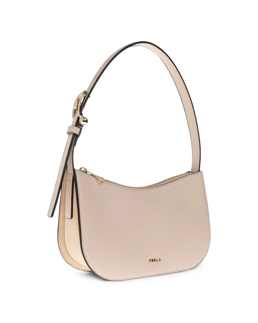 Furla Natural Sara Buckle-Strap Shoulder Bag