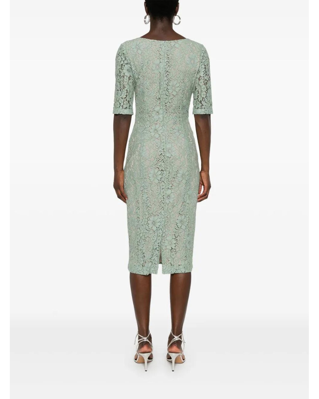 Blanca Vita Green Alnus Lace Midi Dress