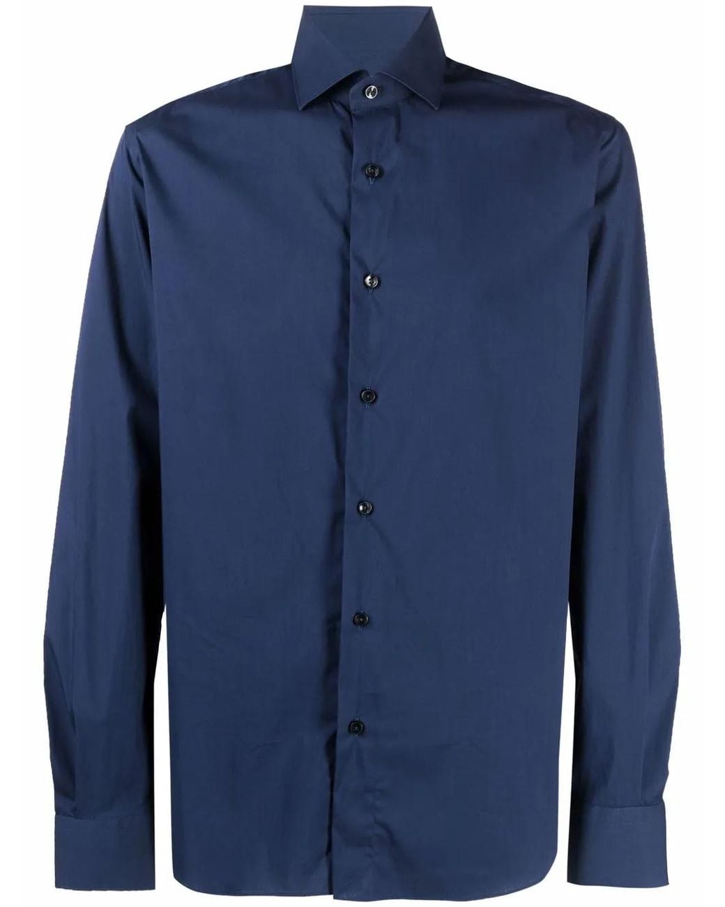 Xacus Blue Long-Sleeve Regular Fit Shirt for men