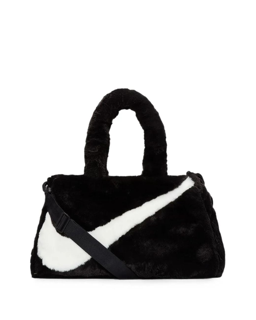 Nike Black Swoosh Faux-Fur Sports Tote Bag for men