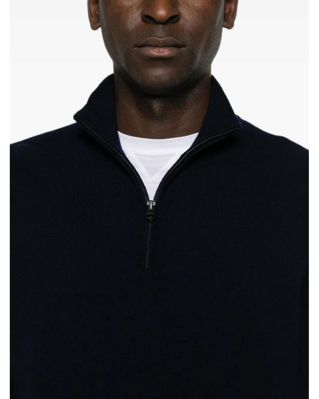 Lisa Yang Blue Quarter-Zip Cashmere Sweater for men