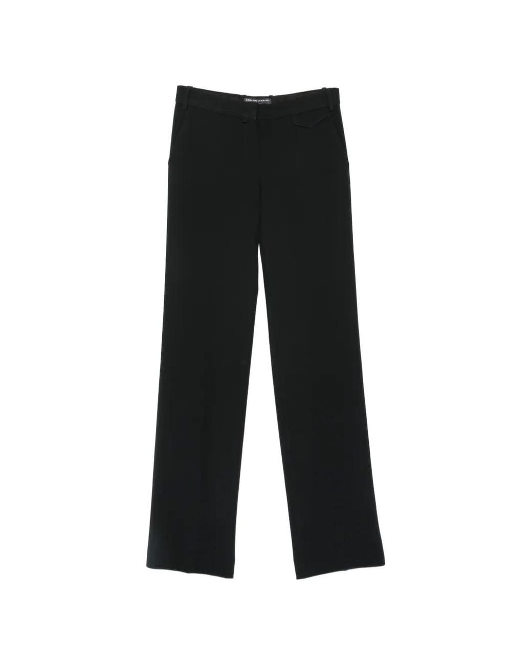 Ermanno Scervino Black Pressed-Crease Wide-Leg Trousers