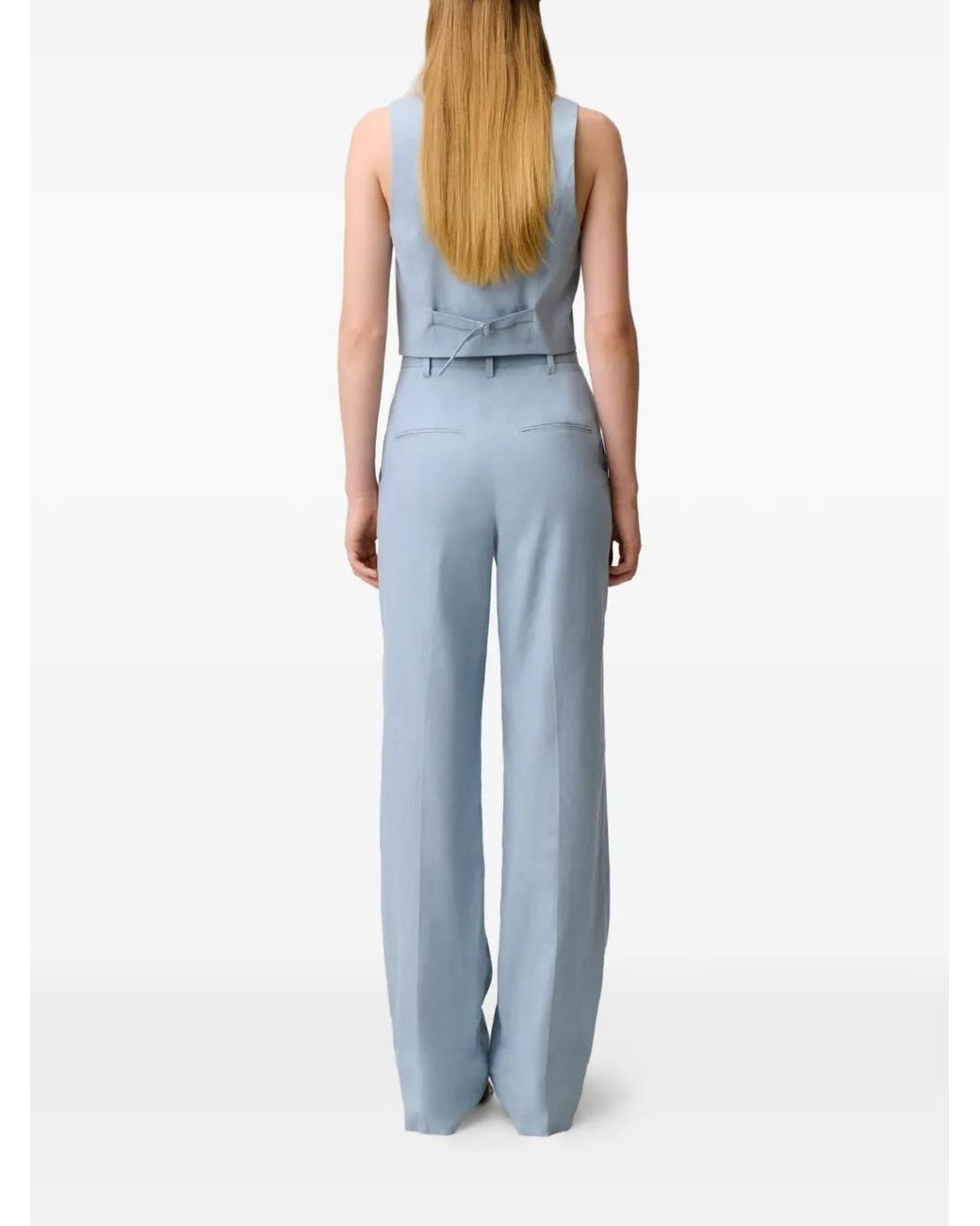 Claudie Pierlot Straight Broek Met Knoop in het Blue