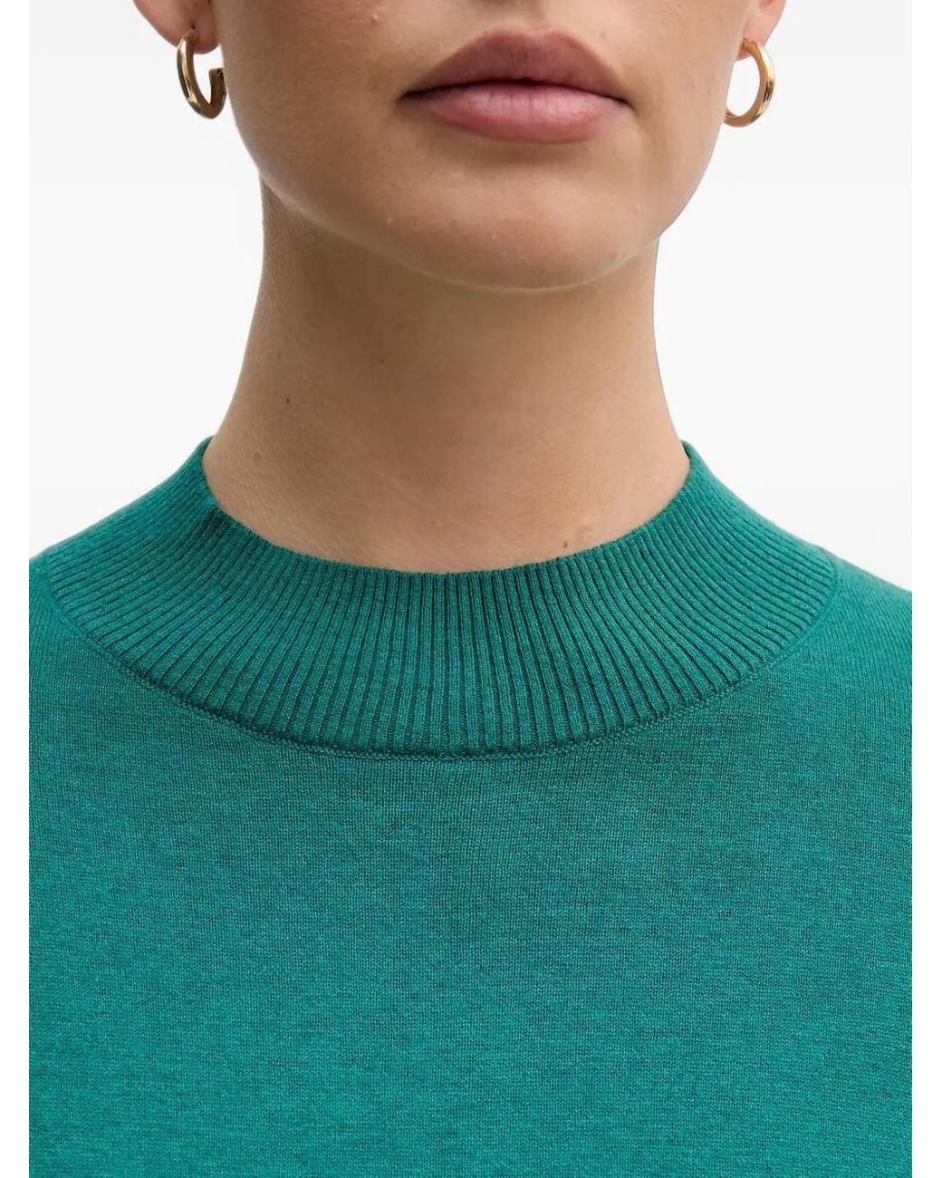 Benetton Blue Mock-Neck Sweater
