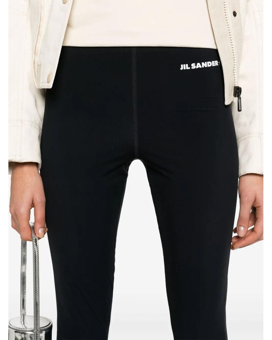 Jil Sander Black Logo-Print Leggings