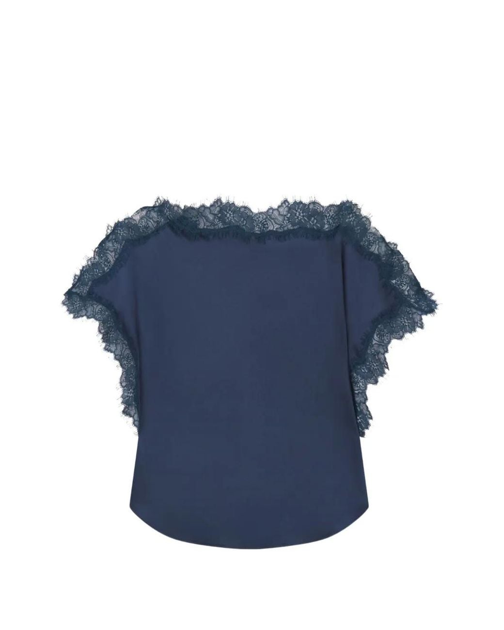 A.L.C. Blue Luna Lace-Trim Top